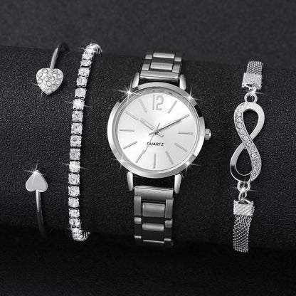 4pcs/set Women's Light Luxury Elegant Quartz Temperament Watch Casual Sports Style Quartz Watch With Bracelet (Box Not Included)