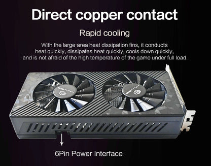 MLLSE AMD RX 590 GME 8GB Placa de Vídeo para Jogos GDDR5 256Bit PCI Express 3.0 ×16 6 Pinos Radeon GPU rx 590 8gb Series