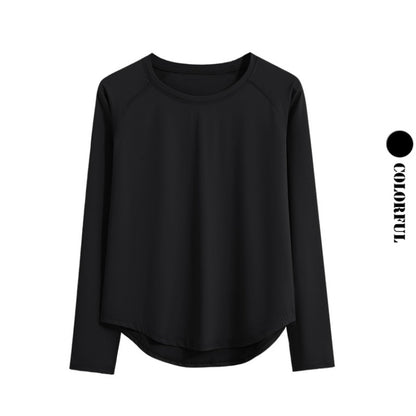 DRUR Long Sleeve Gym Top Women Breathable Quick Dry Workout Tshirt Loose Fit Running Tee Yoga Clothing Sportswear Activewear New
