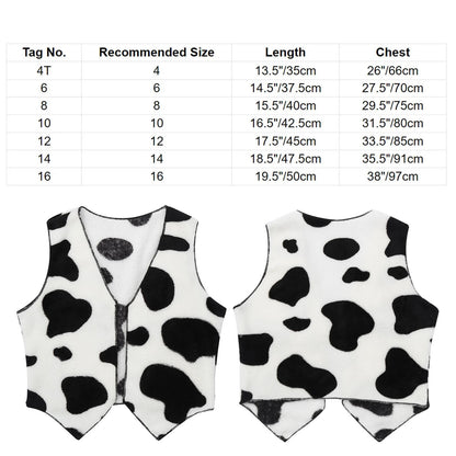 Wild West Cosplay Cowboy Cowgirl Costume Halloween Dress Up Clothes New Fringe Sleeveless Vest with Bandanna Hat Set