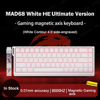 Teclado Gamer Switch Magnético MADLIONS MAD 60/68HE Com Fio Drive Web Custom 8K 61/68 Retorno RT Ajustável Hot Swap
