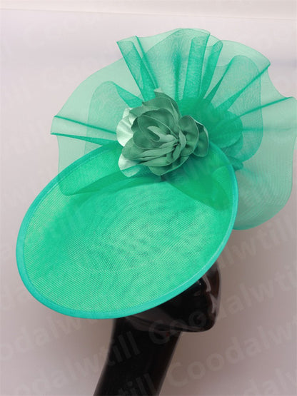 Fascinator Feminino Azul Marinho Chic Chapéu Elegante para Royal Ascot Millinery Noiva Casamento Coquetel Acessórios de Cabelo Véus e Acessórios para Cabeça