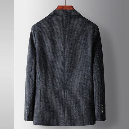 Autumn Winter New Fashion Men's Simple  Casual Business Trendy Loose Cotton Suit Blazers Male Houndstooth Coats Tops Clothes