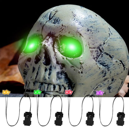 Glowing LED Eyes for Halloween Decors - Auto Timer Light Up Props for Skulls, Pumpkins, Tombstones Indoor Outdoor Spooky Decor