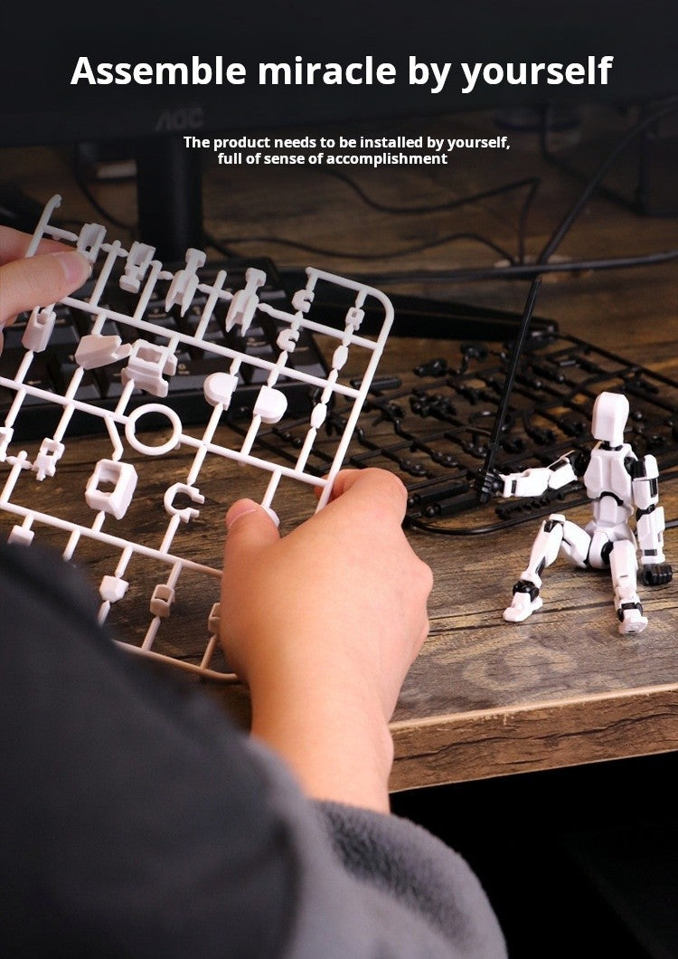 DIY Multi-Jointed Movable Shapeshift Robot Ornaments 3D Printed Mannequin Lucky Character Action Figures Toys for Kids Gift
