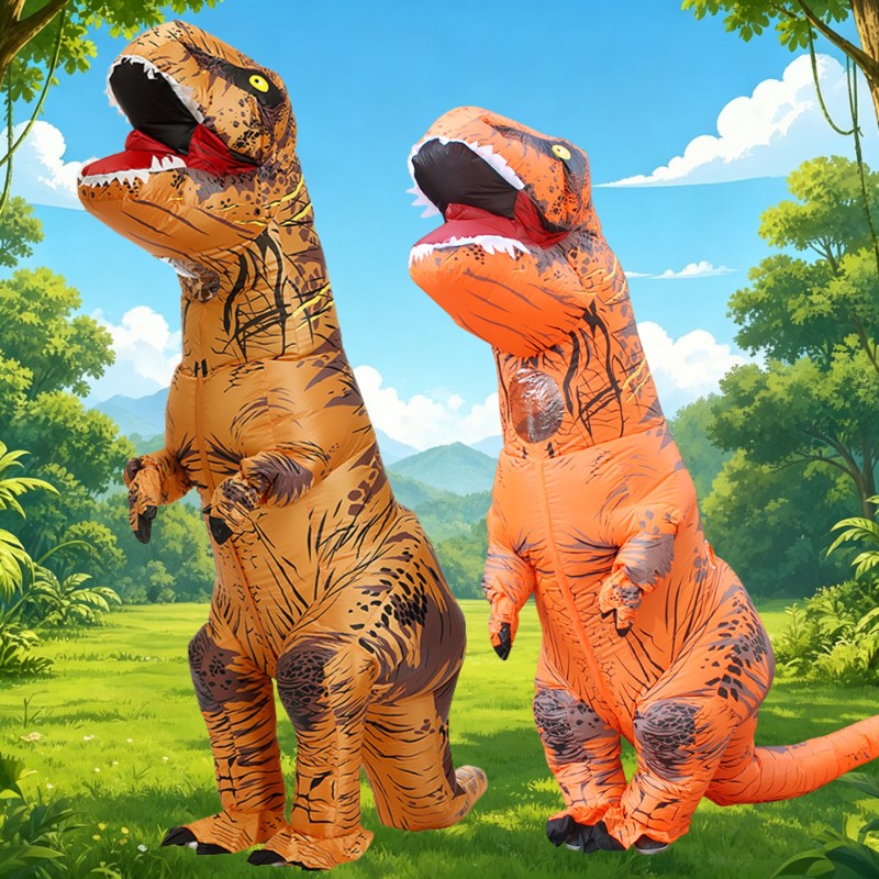 Tyrannosaurus Rex Inflatable Costume Adult Dinosaur Halloween Party Wear Fancy Dress Costume for Adults Festival Mascot