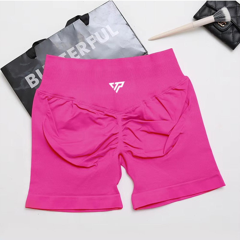 Women's High-quality Sports Elastic Fitness Shorts Peach Belly Yoga Training Running Tight Yoga Shorts