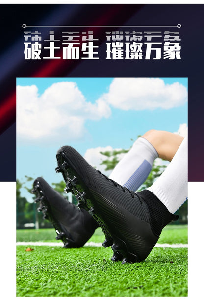 Men Fast Soccer Shoes Professional TF/FG Indoor Futsal Football Field Boot Unisex Society Cleats Long Spikes Sneaker Comfortable