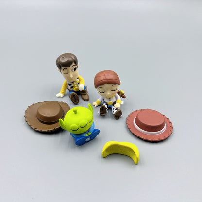 Bonecos de Anime Versão Q Toy Story Woody Alien Universidade Monstros James P. Sullivan Modelo Brinquedos Presente de Natal para Crianças