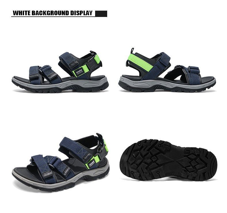 Flat Sandals Summer Mens Breathable Holidays Beach Shoes Open-Toe Outdoor Casual Travel Hiking Sandials
