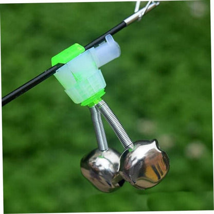 10-1PC Fishing Bite Alarms Fishing Rod Bells Tip Clip Bells Ring Green ABS Fishing Accessory Outdoor Pole Fish Bites Indicators