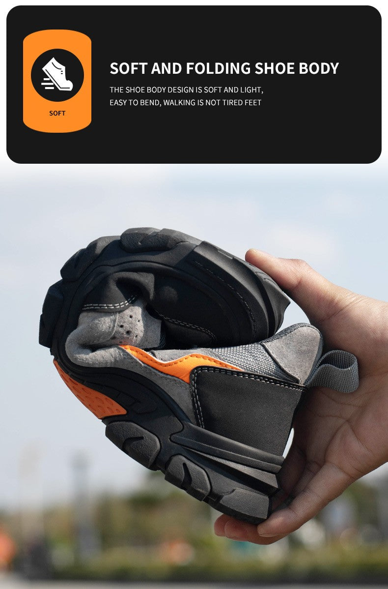 Men Safety Work Shoes Plastic Toe Safety Boots Fashion Lightweight Comfort Working Sneakers Anti-puncture Indestructible Shoes