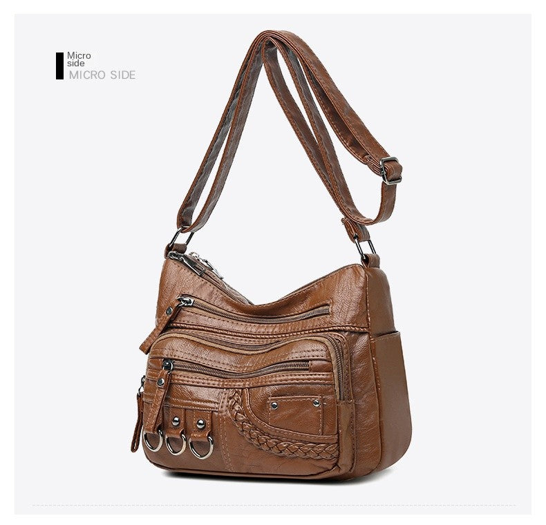 New Arrival Crossbody Shoulder Bag Soft Washed Leather Women's Mini Bag Versatile Handbag
