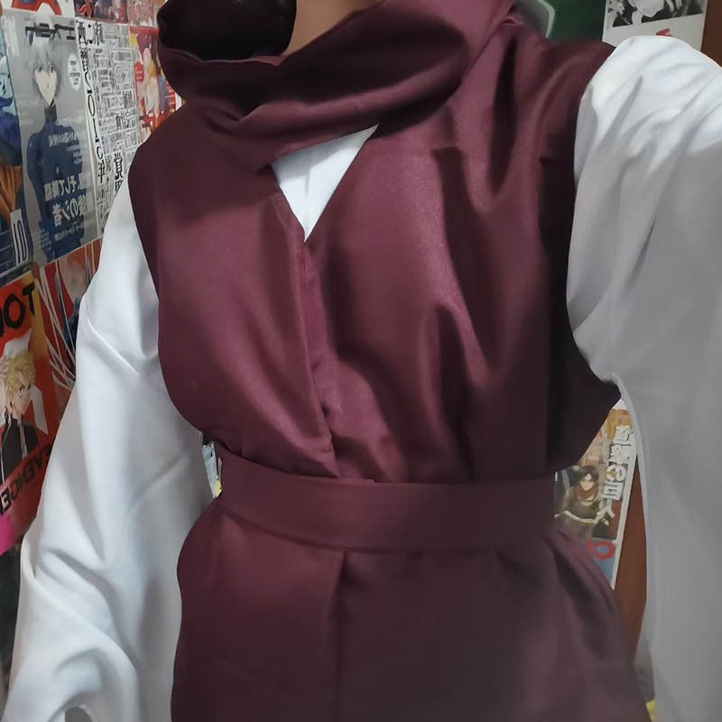 Anime Choso Cosplay Costume with Vest Neck Gaiter Belt White Elastic Pants Halloween Choso Kimono Outfits for Comic Con