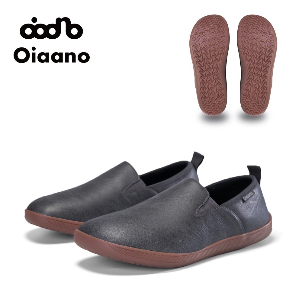 Oiaano  Wide Toe Men Minimalist Shoes  Comfortable Sneakers Leather Casual Shoes Black Slip On Leisure Loafers  Drive  Office