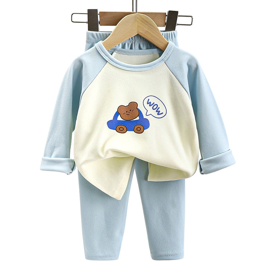 High Quality Boys and Girls Warm Pajama Sets for Autumn Soft and Cozy Fleece Lined Sleepwear Perfect for Comfortable Night Sleep