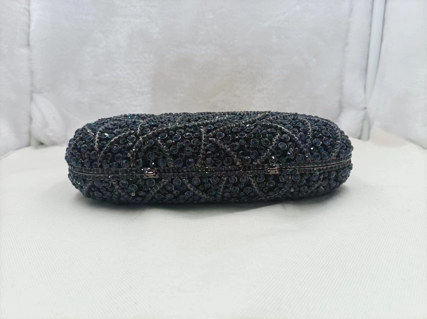 XIYUAN Women Burgundy Stones Evening Bags Crystal Clutch Wedding Party Rhinestone Handbags Bridal Floral Minaudiere Purses Green