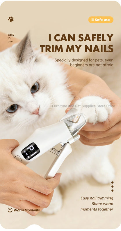 Aparador de Unhas Elétrico 2 EM 1 para Pets com Luzes LED Lixador de Unhas para Pets Aparador e Lixador de Unhas de Cães para Cães/Gatos de Pequeno, Médio e Grande Porte