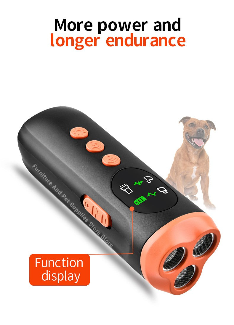 Novo repelente portátil para cães ao ar livre, repelente inteligente de alta potência para gatos, repelente ultrassônico anti latido para cães com lanterna