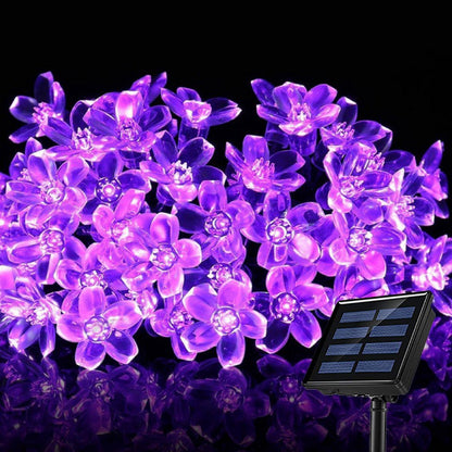Solar Led String Lights Outdoor Cherry Flowers String Lights With 8 Modes Lighting Camping Garden Christmas Decor Solar Lamp