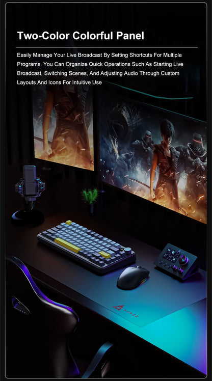 Ajazz AKP03E Desktop Helper Desk Console Panel Controller Teclado Mini com Botões Programáveis para Diversos Cenários