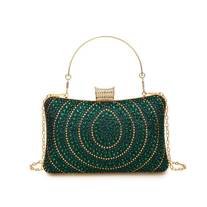 Luxury Women's Evening Bag Sparkling Rhinestone Handbag Fashion Chain Crossbody Bag Elegant Wedding Dress Party Banquet Clutch
