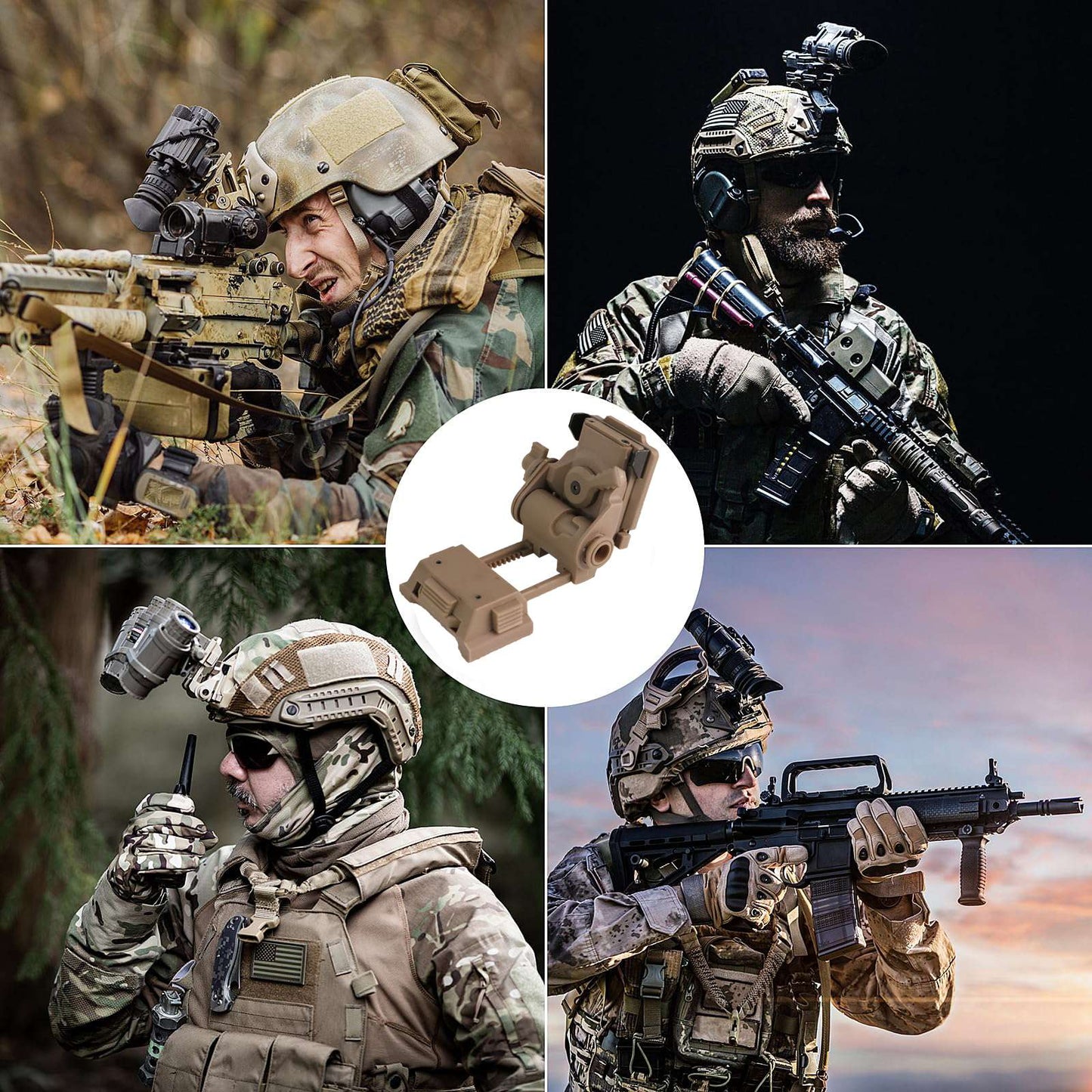 BOOIU L4G24 Suporte de Montagem NVG Tático de Nylon Dobrável para Capacete de Visão Noturna para Capacete PVS15 PVS18 PGPNVG18