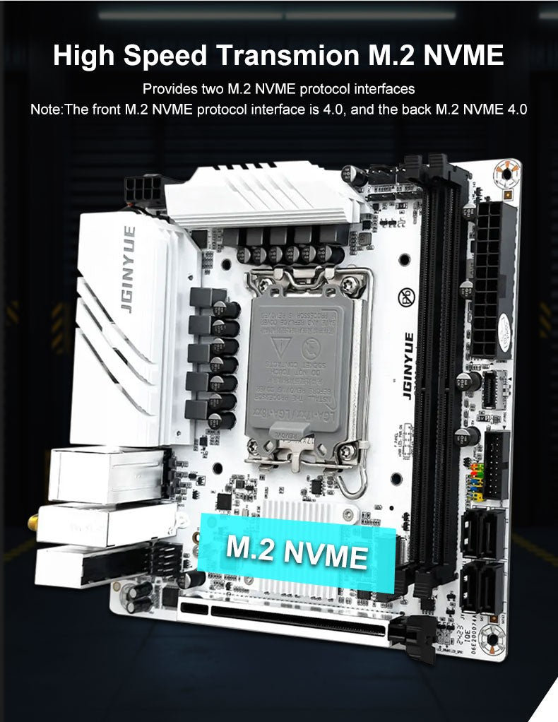 JGINYUE Placa-mãe B760i LGA 1700 Suporte Intel Core 12ª 13ª DDR4 3200mhz RAM Última mini itx B760i-GAMING