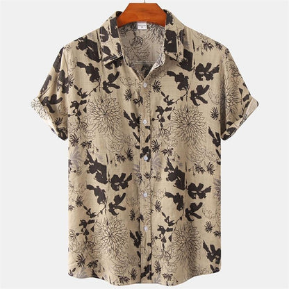 Men's Summer Hawaiian Casual Fashion Social Beach Style Short Sleeved Printed Loose Retro Vacation Shirt Camisas Estampadas