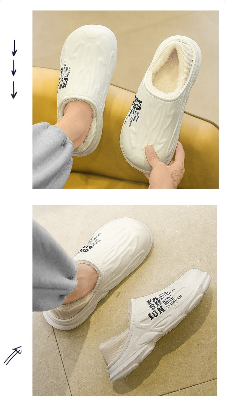 Winter Warm Sandals Women&Men Shoes Indoor Outdoor Slides Cotton Pantoffels Casual Clogs Fur Easy On Off House Floor Slippers