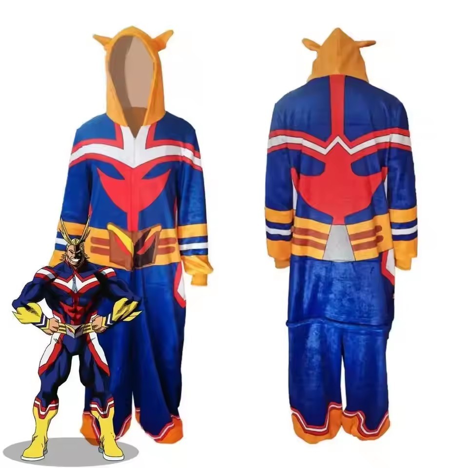 All Might Cosplay Costume Anime My Hero Academia One-piece Zentai Jumpsuit Pajamas Dresses Cosplay Bodysuit Clothes Outfits