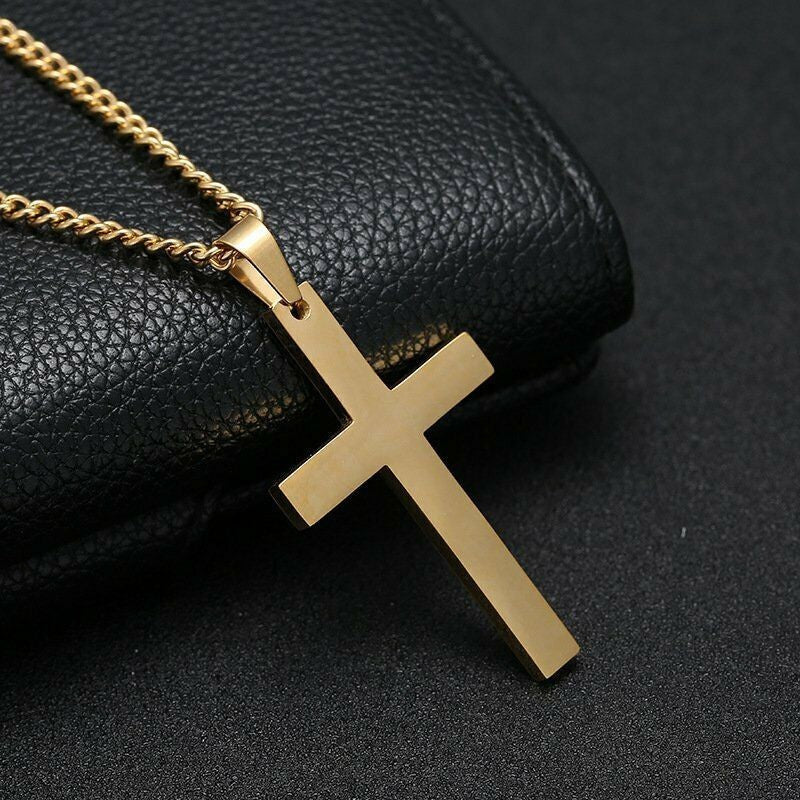 Novo colar cristão religioso simples para mulheres e homens corrente com pingente de cruz de Jesus da Virgem Maria joia da moda