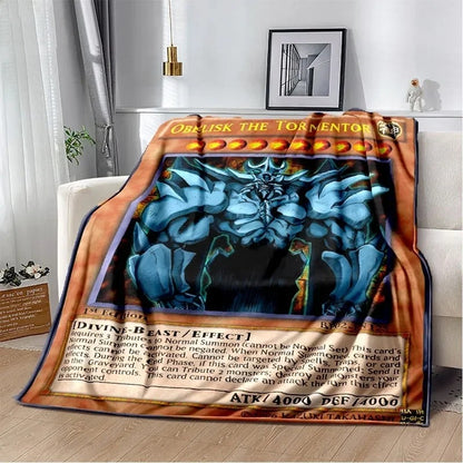 Cobertor de Jogar Yu Gi Oh Anime Dragão Branco de Olhos Azuis Desenho Animado Macio de Pelúcia Mantas de Quarto Escritório Colcha Decoração de Casa