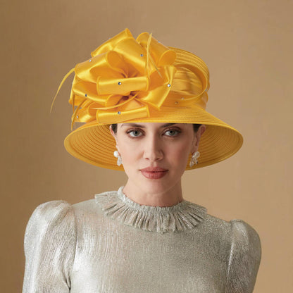 Novos Chapéus Fascinators 2025 para Mulheres Elegantes Casamentos e Chapéus de Topo para Igreja de Damas Britânicas para Mulheres Negras S10-4585