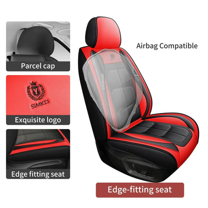 Car seat covers, artificial leather, fully wrapped muscle seat covers, waterproof, wear-resistant, soft and comfortable 1PC