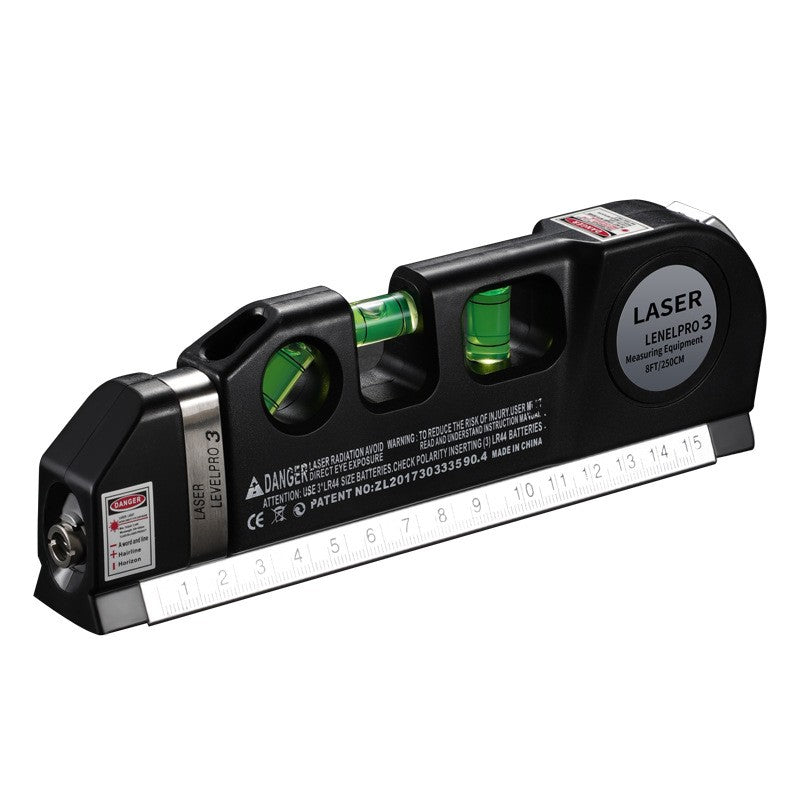 Kit Profissional de Nível a Laser - Linha Cruzada Infravermelha e Ângulo Reto Resistente a Impactos - Ferramenta de Nivelamento de Alta Precisão com Trena