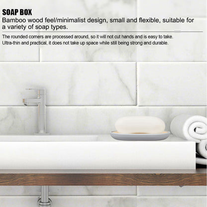 6 peças/conjunto caixa dispensadora de sabonete escova sanitária garrafa de loção lata de lixo bambu plástico conjunto de armazenamento de banheiro suporte para escova de dentes e copo