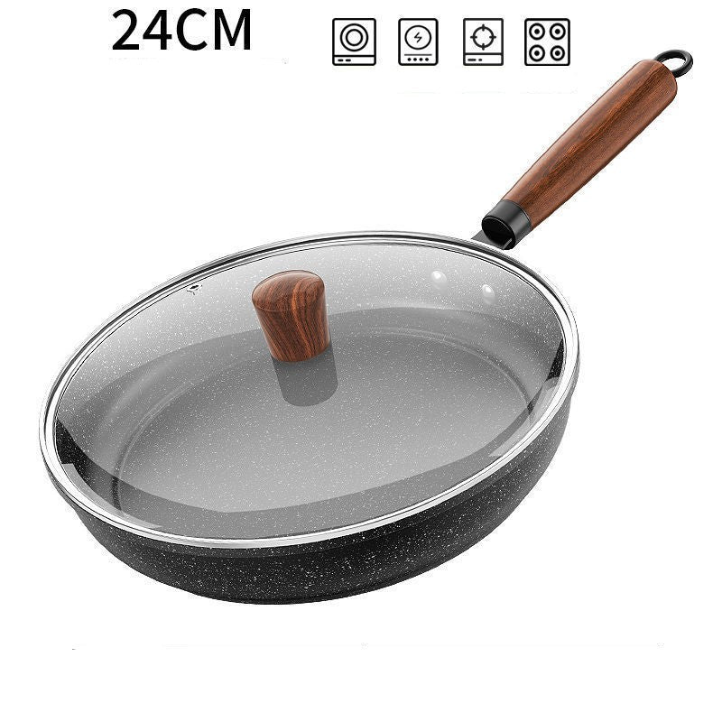 30cm Frying Pan Wok Pan Non-Stick Pan With Cover Household Kitchen Utensils Induction Gas Stove Universal Pot Steak Pancake Pan