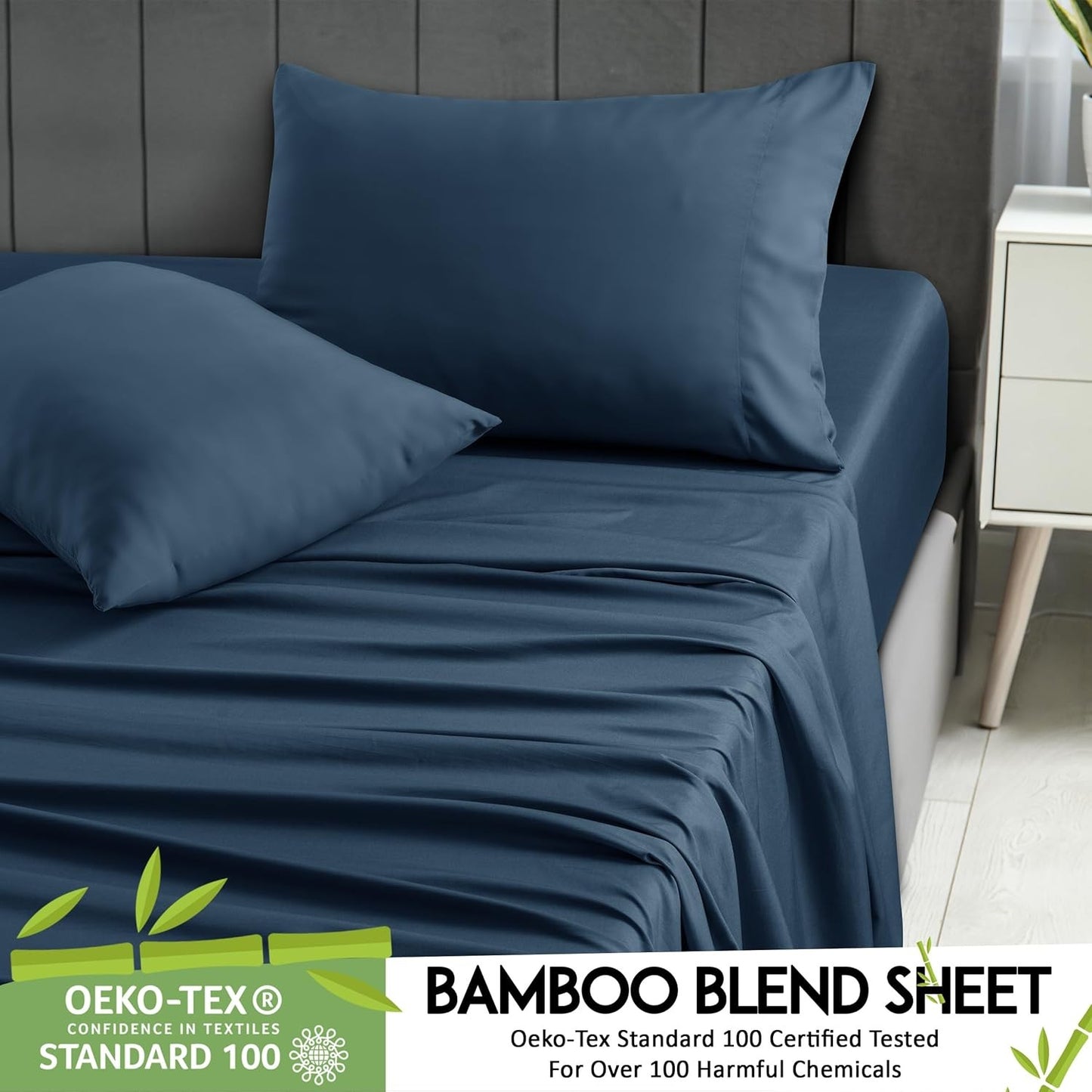 Lux Decor Bedsheet Set, Rayon Derived from Bamboo, Breathable & Soft, Hotel Luxury Silky Bedding