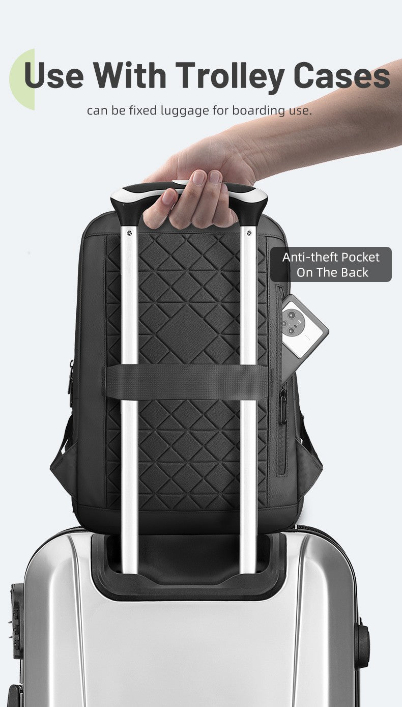 HK Men's Designer Laptop Bag Waterproof School Bags for College Boys Male Business Sports Travel Backpack Men With USB Charging