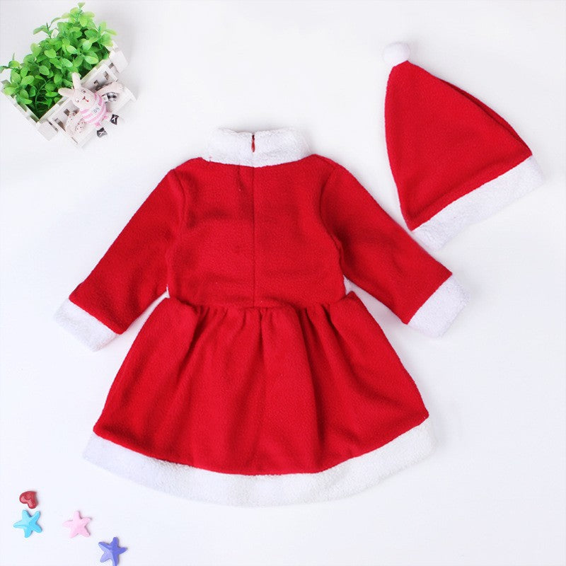 Christmas Baby Santa Claus Cosplay Costume Baby Boys Girls 3/4 Sleeve Clothes Toddler Kids Dress Children Clothing for 1-8 Years