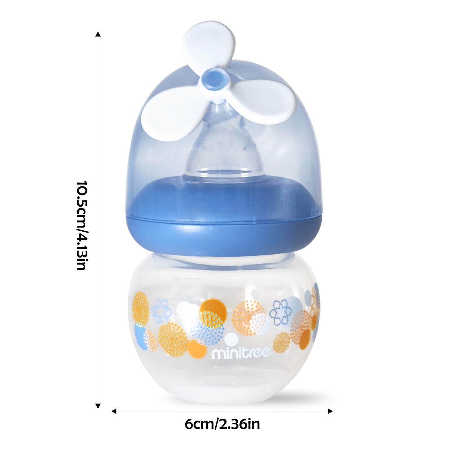 60ML mini baby bottle with windmill design, made of PP material