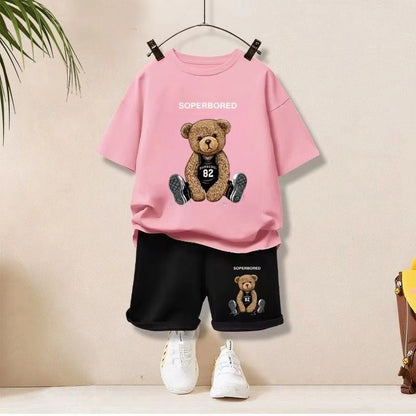 Conjunto de Roupinhas de Verão para Bebês Meninos, Camisetas e Shorts Estampados de Desenhos Animados para Crianças, Terno de 2 Peças, Roupas de Manga Curta para Crianças