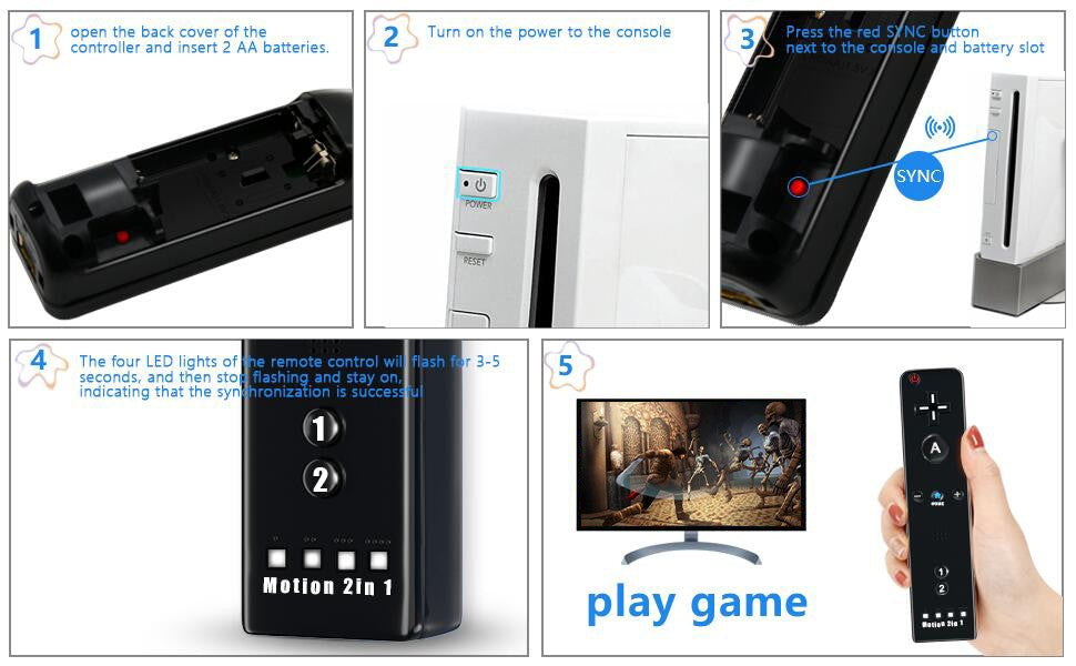 2 in 1 For Nintendo Wii Controller Set Optional Motion Plus Joystick Wireless Remote Gamepad with Silicone Case Video Game