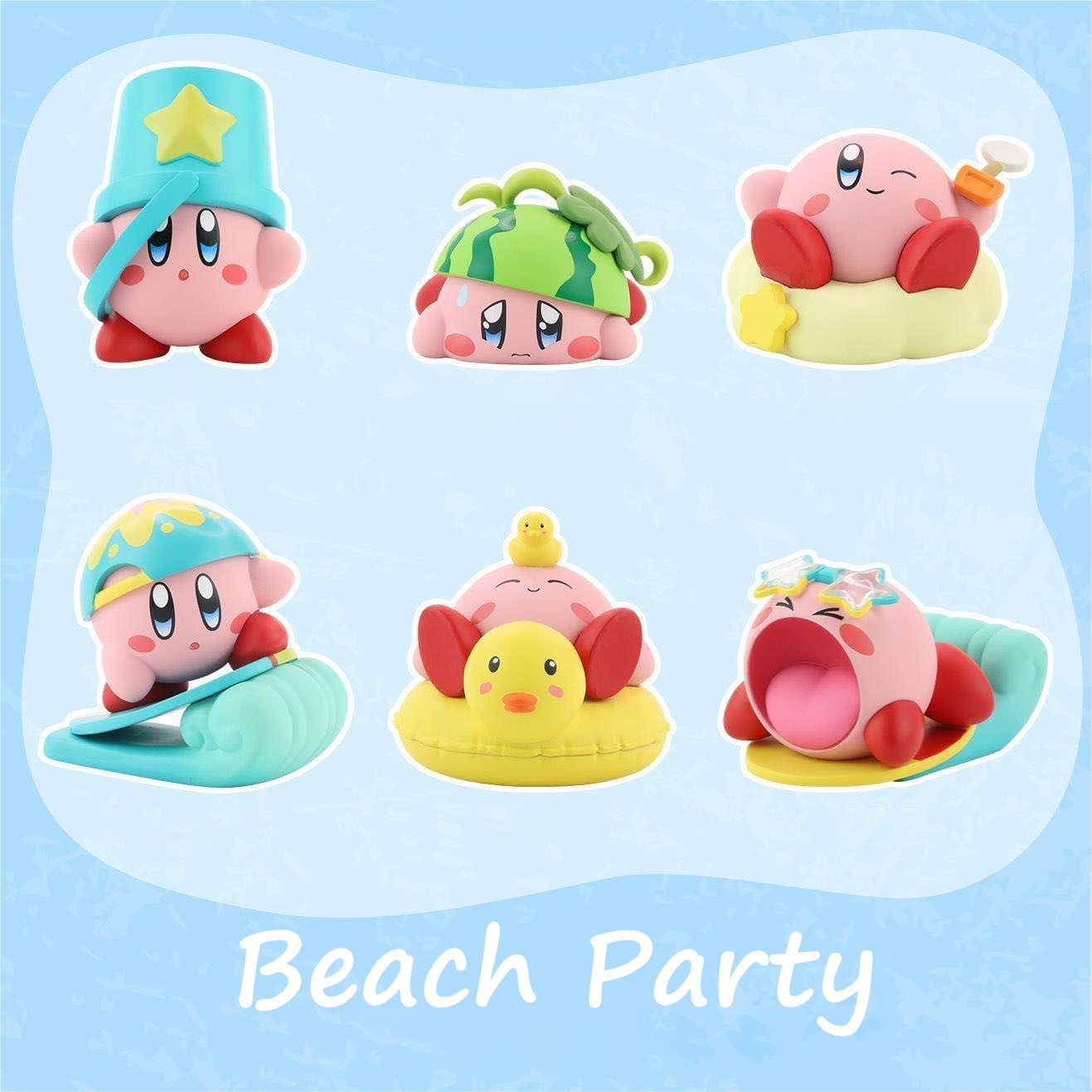 Jogo Kirby Beach Série Figuras Personagens de Desenhos Animados Bonitos Enfeites de Mesa Estatueta Coleção de Modelo PVC Presente de Aniversário para Fãs