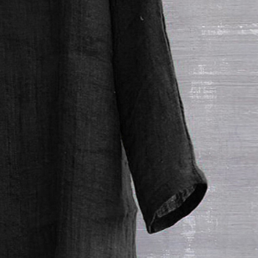 8 Colors!2023 New Linen Shirt Men Brief Breathable Comfy Solid Color Long Sleeve Loose Harajuku Casual Blouse Hawaiian Shirts