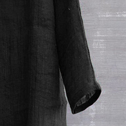 8 Colors!2023 New Linen Shirt Men Brief Breathable Comfy Solid Color Long Sleeve Loose Harajuku Casual Blouse Hawaiian Shirts