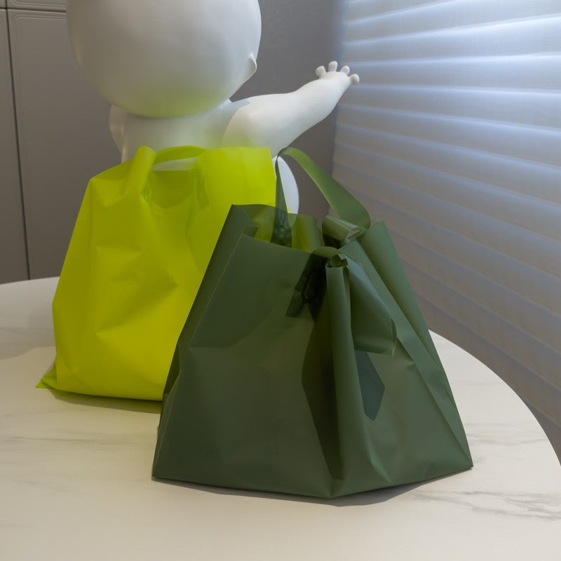 50pcs frosted tote bags cosmetics store gift bags printed logo simple fashion packaging bags plastic bags custom wholesale