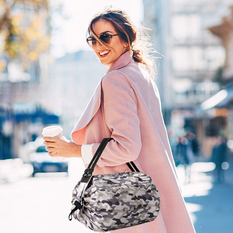 1pc Foldable Shopping Bags Foldable Storage Bag With Handle Portable Travel Camouflage Handbags Large Capacity Nylon Bag