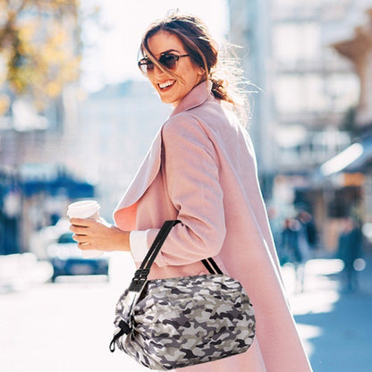 1pc Foldable Shopping Bags Foldable Storage Bag With Handle Portable Travel Camouflage Handbags Large Capacity Nylon Bag